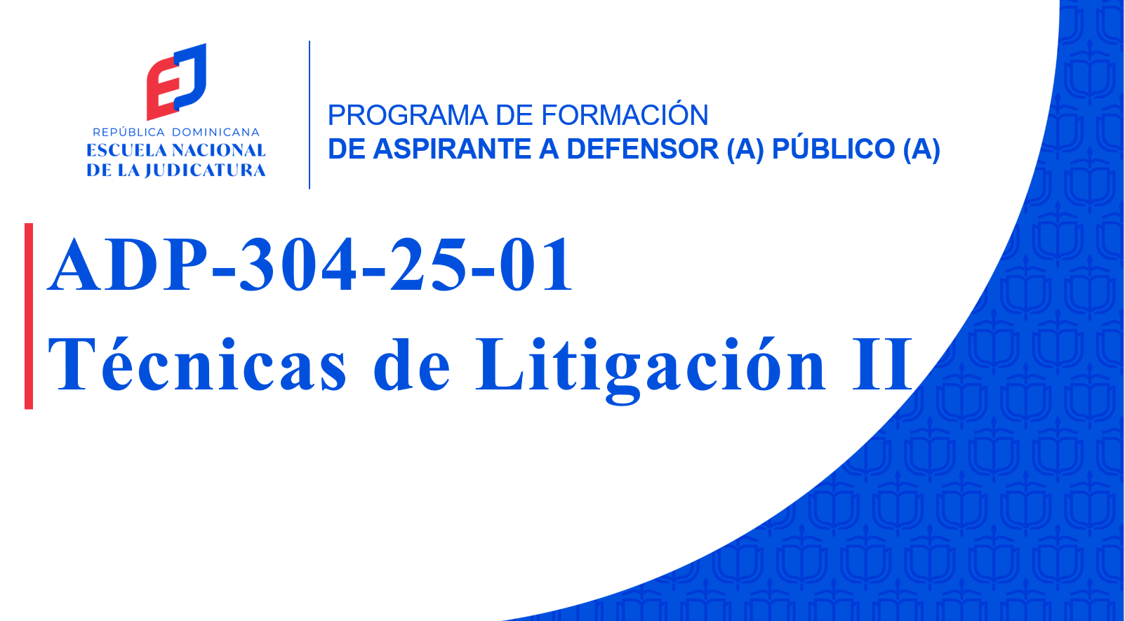 ADP-304-25-01 Asignatura Técnicas de Litigación II (ADP 2025)